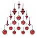 youseexmas Mouth Blown Glass Christmas Ornaments Pack of 17 Medium Size (red)