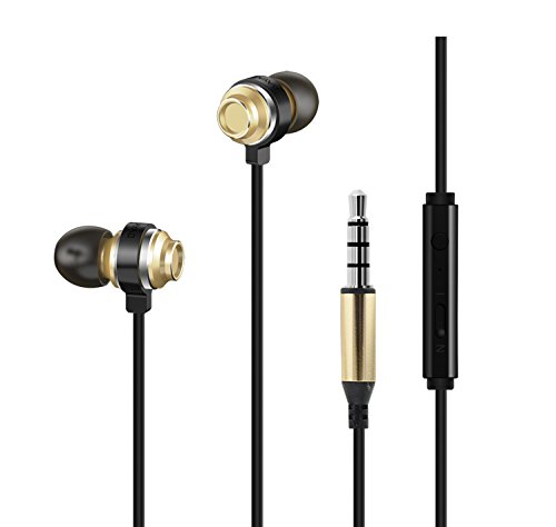 Francois et Mimi in-Ear 3.5mm Aux Hi-Fidelity Headphones Earbuds CH-13, Gold