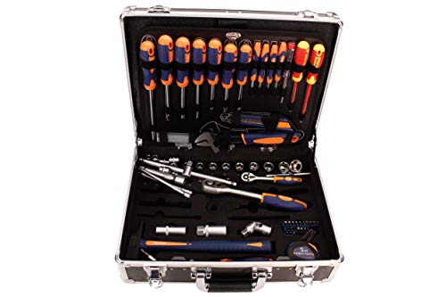 DEXTER - 130-teiliger Werkzeugkoffer - Werkzeugset - Werkzeugkasten - mit Zangen, Schlüssel, Schraubendreher, Metallsäge… – Bild 4