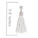 NLCAC Women's Beaded tassel earrings Long Fringe Drop Earrings Dangle White