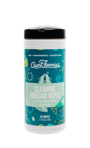 Aunt Fannie’s All Purpose Cleaning Vinegar Wipes (35 Count Canister); Multipurpose Surface Wipes (Eucalyptus)