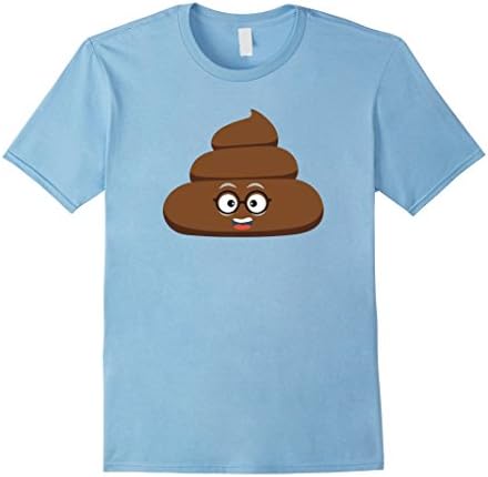 Mens Emoji Poop Smiling Funny Gift T-Shirt Large Baby Blue