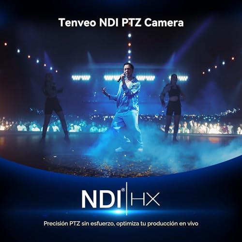 Tenveo PTZ NDI Camera 20x Optical Zoom with AI Auto Tracking, HDMI/LAN/USB3.0 PoE, FHD 1080P 60FPS for Church/Live Streaming/Video Conferencing