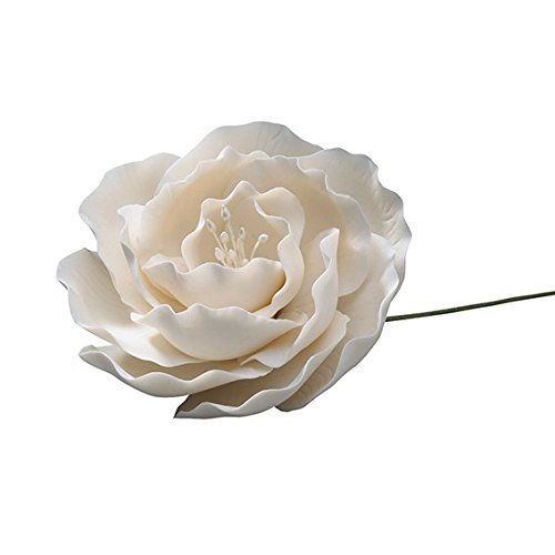 White Gumpaste Briar Rose Flower Cake Decoration Non Edible Wired
