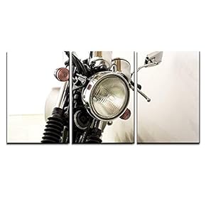 Vintage Motorcycle Detail x3 Panels