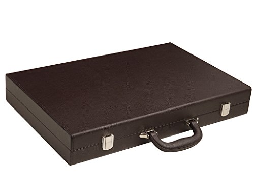 Silverman & Co Backgammon Set, 19-Inch, Large, Dark Brown Board