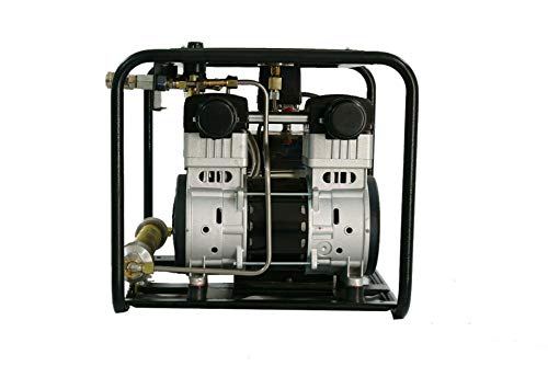 HPDAVV 110V 1100W for Scuba Hookah Diving Air Compressor 115psi Electronic Pump with 15ft Hose & Respirator,Two Air Outlets
