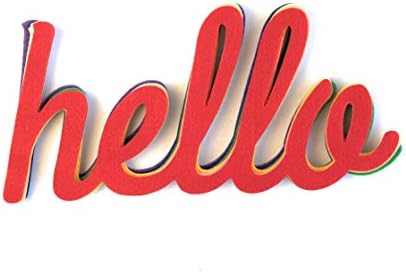 Felt, die cut, EXTRA LARGE 9"x4" handwriting font appliqué, HELLO, for embellishing sewing and craft projects, RAINBOW COLORS