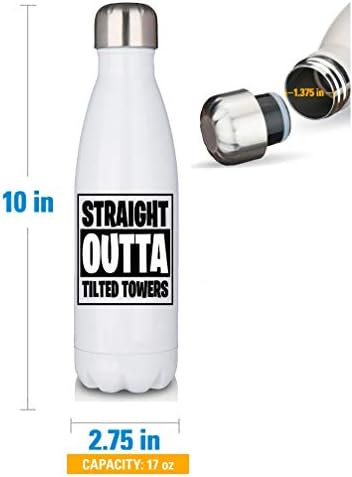 Premium White 17oz Double Walled Insulated Cola-Shaped Stainless Water Bottle/Straight Outta Tilted