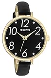 Women's Watches by Ferenzi - Black and Gold Watch - Make Every Second Count - FZ16104