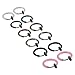 BodyJ4You 12PC Fake Earrings Clip On Hoop Faux Non Piercing Ear Cartilage Pink Black Jewelry Set