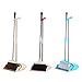 LiKe Broom and Dustpan Set/Dust Pan Standing Upright Sweep Set for Home Office Commercial Hardwood Floor Use(Blue)