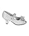 Little Angel BI28 Glitter Leatherette Bow Jewel Mary Jane Kitten Heel Pump (Toddler/ Little Girl/ Big Girl) - Silver