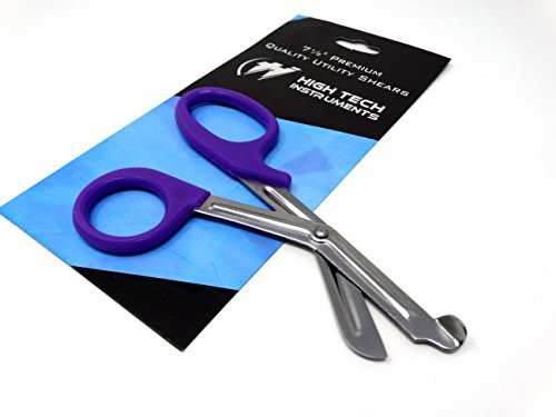 3 PCS ( BLACK & PURPLE & BLUE ) PARAMEDIC UTILITY BANDAGE TRAUMA EMT EMS SHEARS SCISSORS 7.25 INCH STAINLESS STEEL ( HTI BRAND)