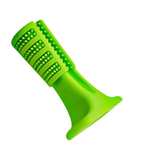 Bite Brushing Stick Dog Chew Toothbrush Toys, Bite Toys for Dogs Pet Chew Toy Puppy Teething Brush for Doggy Pets Oral Care AnyBack Green Blue 2 Pack