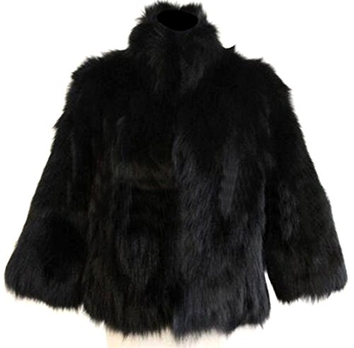 Yayu Women Fashion Winter Faux Fur Party 3/4 Sleeve Jackets Coats black xl