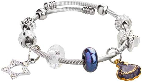 Moon Dust Sterling Silver Plated Pandora Inspired Charms Bracelet for Girls, Teens & Women (MD_3087)