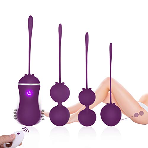 Boules de Geisha vibromasseur femmes contrôle de la vessie FOVEL 4 boules évolutives-10 Modes -Kegel Balls Médicale pour Exercices de Plancher Pelvien-oeuf vibrant sans fil