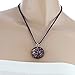 Hand Blown Murano Glass Glitter Golden Stardust Dark Purple Round Pendant Necklace, 18-20''