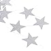52 Feet Star Paper Garland Whaline Bunting Banner Hanging Decoration for Wedding Holiday Party Birthday, 2.75 Inches (Silver)
