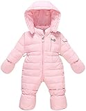 WESIDOM Newborn Baby Toddler Girls Boys Snowsuit Hooded Winter Romper Jumpsuit Coat Pink