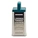Rachael Ray Tools and Gadgets Stainless Steel Box Grater for Vegetables, Chocolate, Hard Cheeses, and more, Teal Blue