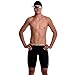 Flow Accelerate Swim Jammers - Size 21 to 32 Swimming Jammer Shorts for Boys in Black, Navy, and Blue (30, Black Crescents)