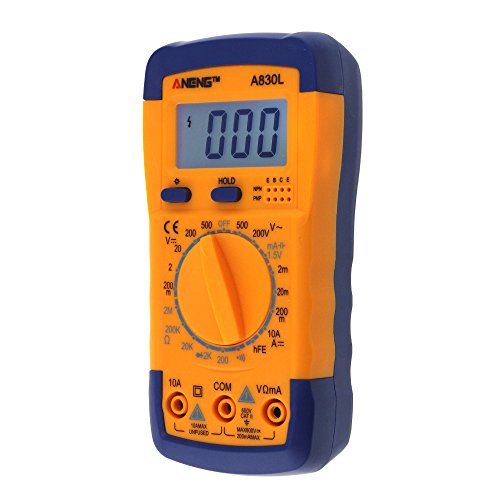 JDgoods Pocket Digital Multimeter Voltmeter Ammeter Ohmmeter Diode NPN PNP Multimeter Volt AC/DC Tester Mete (Yellow)