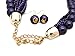 Fashion 21 Women's Twisted Multi-Strand Simulated Pearl Statement Necklace and Earrings Set (Purple Tone)