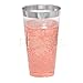 DRINKET Silver Plastic Cups 16 oz Clear Plastic Cups/Tumblers Fancy Plastic Wedding Cups With Silver Rim 50 Ct Disposable For Party Holiday and Occasions SUPER VALUE PACK
