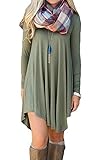 NuoReel Women's Long Sleeve Casual Loose T-Shirt Dress