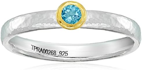 GURHAN "Skittle" Sterling Silver Blue Topaz Stackable Ring, Size 6