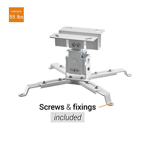 celexon Universal Projector Ceiling Mount Bracket MultiCel 1200W White, 4" Below The Ceiling, up to 55 lbs
