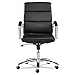 Alera Neratoli Series Mid-Back Swivel/Tilt Chair, Black Leather, Chrome Frame