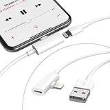 Klearlook Adapter Headphone Jack Audio Charger Splitter Cable Charge Music AUX Headphone Splitter Compatible with iPhone X/8/8 plus/7/7 plus/6/6 Plus/6s/6s Plus/iPad 2 in 1 Dual Splitter