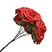 J-Rijzen Artificial Flowers 50PCS Real Looking Coral Fake Roses with Stem for DIY Wedding Bouquets Centerpieces Party Baby Shower Home Decorations (Coral)