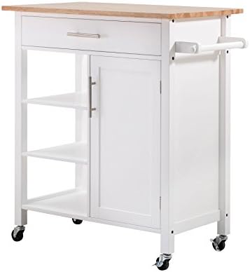 SJ Collection Rosemont Kitchen Cart, White