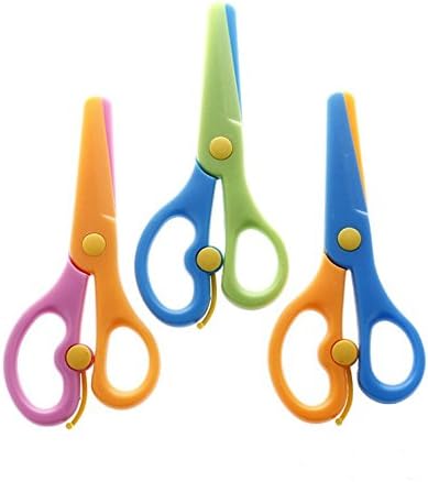 CA MUR Kids Colorful Plastic Safety Training Scissors Art DIY Craft Paper Cutting Stationery for Preschoolers Toddlers Student Set 3