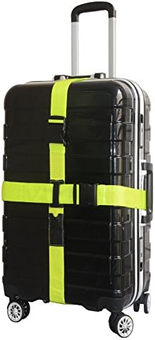 Luggage Strap, WeBravery Long Cross Luggage Straps Suitcase Belts Travel Accessories (1-Strap Green)