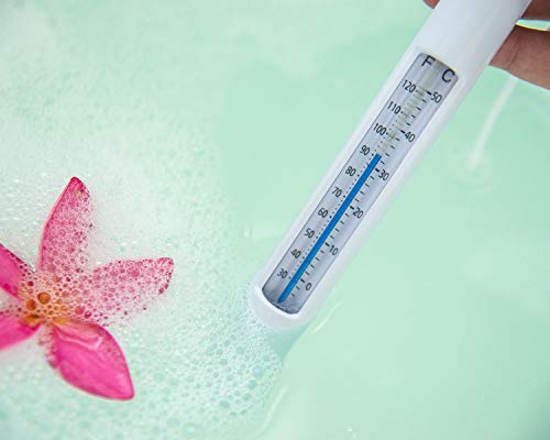 Floating Pool Thermometer,Thermometers with String Large Floating,for Outdoor & Indoor Swimming Pools, Spas, Hot Tubs, Jacuzzis & Aquariums and Fish Pond Pool Thermometer Floating Easy Read