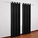 Deconovo Grommet Solid Thermal Insulated Blackout Curains, Black, 52W x 63L Inch