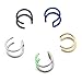 CrazyPiercing 5PCS Piercing Women Girls Men 16G Stainless Steel Non-piercing Fake Lip Nose Ring Clip-on Cartilage Septum Earring Hoop (5 PCS)