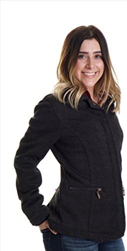 Kliq Women's Viola Blazer Dark Grey - Variegated Outerwear with Knit Texture and Front Zip - Extra Large