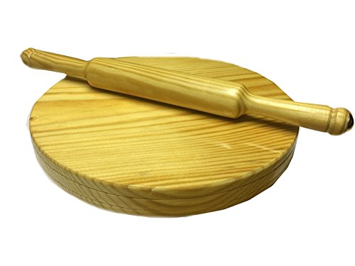 valentines day gifts, HANDMADE WOODEN CHAKLA, CHAPATI (ROTI) MAKER SMALL, CIRCULAR BOARD (CHAKLA ), WITH ROLLING PIN (BELAN) PERFECT FOR MAKING CHAPATI / ROTI 9 INCH