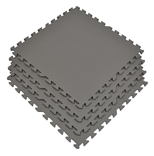 EWONDERWORLD Non-Toxic 24" X 24" X ~9/16" Extra Thick Non-Recycled Quality Waterproof Multi-purpose Gray Mats (Set of 4)