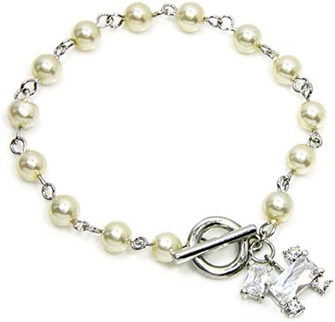 Fashion Dimensions Cute Pup Crystal Fashion Pearl Bracelet
