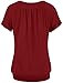 Summer Tunics, Messic Short Sleeve Elegant Shirts To Wear At Home Summer Fashion Tops Wine,Medium