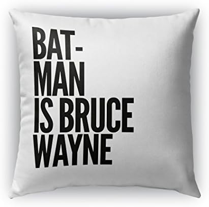 KAVKA Designs Batman Indoor/Outdoor Throw Pillow, Black, White - 16" X 16"