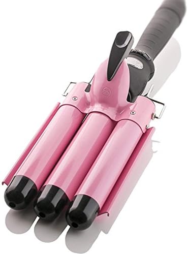 Doffx Professional Three Barrel Curling Iron Wand with LCD Temperature Display,Deep Waving Irons, 1 Inch Ceramic Tourmaline Triple Barrels, Hair Waver Dual Voltage Crimping Tool
