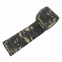 RocDai Camouflage Tape Wrap 2 Pack Outdoor Tactical Self-Adhesive Camo Tape Protective Multi-Functional Bandage for Firearms,Rifles,Flashlights,Knife, 2 Inches x 5 Yards